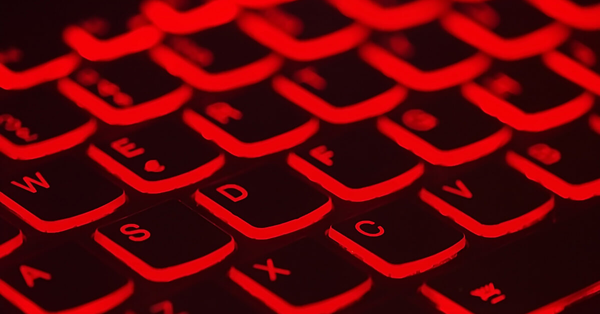 Typing pad with red backlight