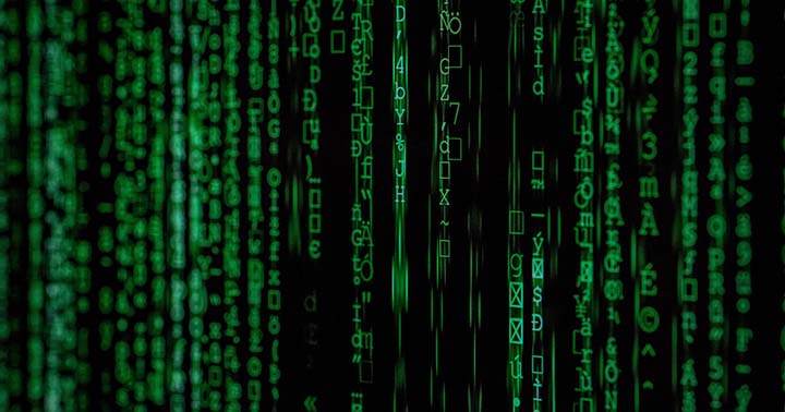 Green coloured coding symbolising online threats