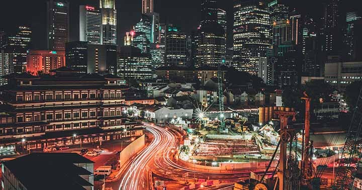 Night view of Singapore's city center