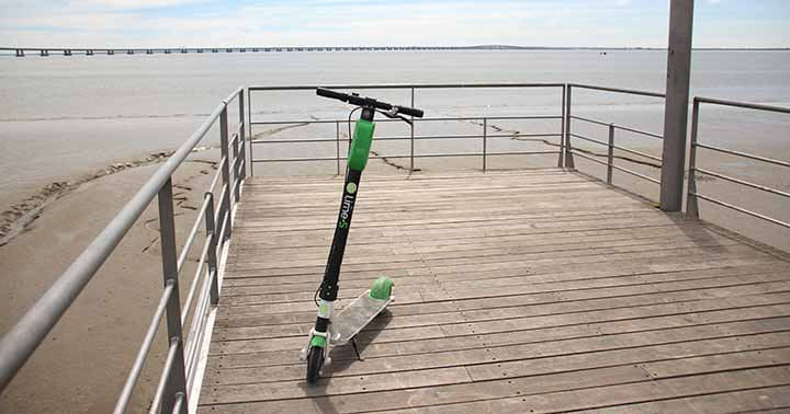 PMD scooter in a park by the beach