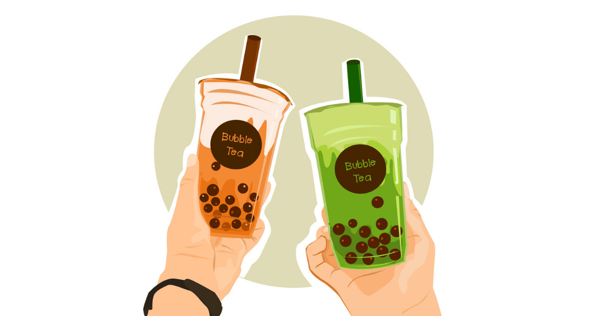 Two cups of bubble tea