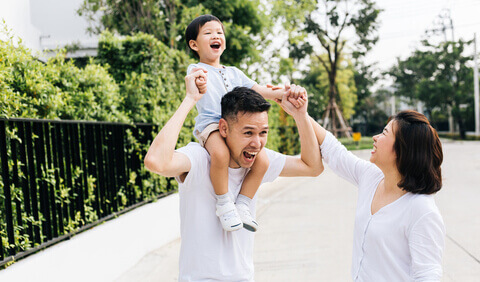 A family of three