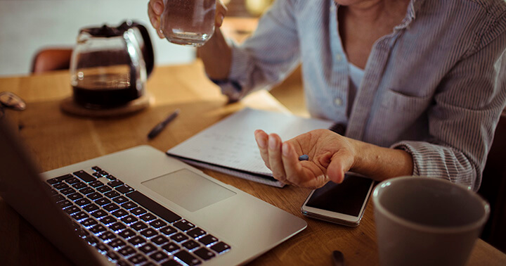 Lady at in home office