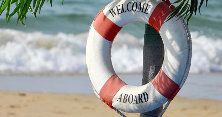 Life buoy on the beach