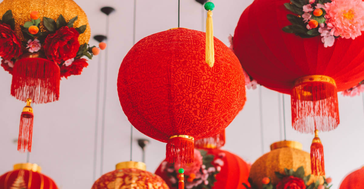 Lunar new year decorations - red lanterns