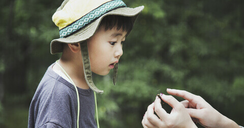 A child discovering nature 