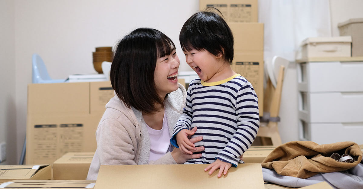 Mother and child at home