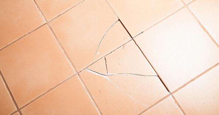 Cracked tiles in an old hdb flat