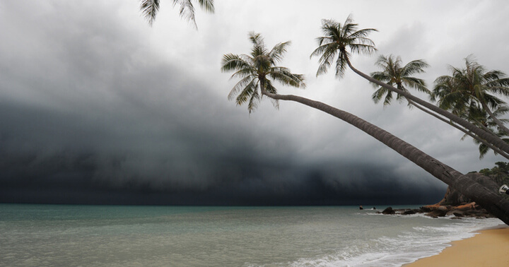 Bad weather at the beach