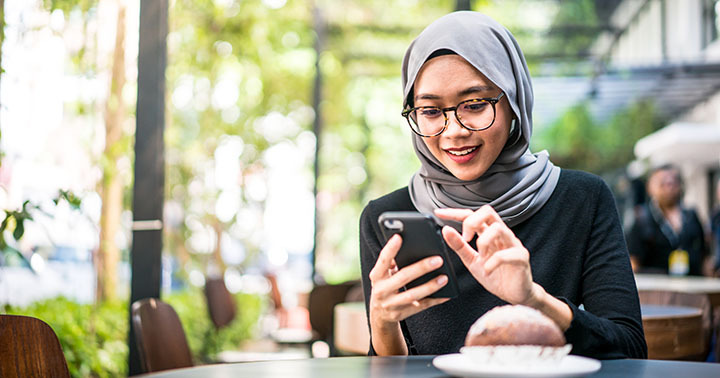 Young woman with smartphone