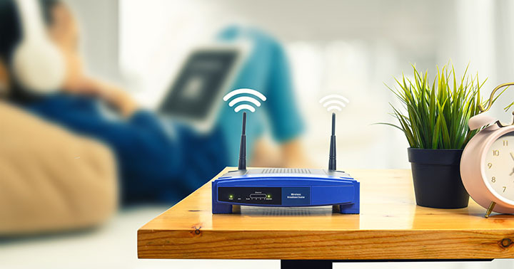 Wi-Fi router in living room at home