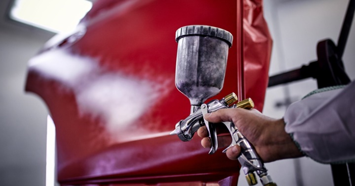 Repainting car with spray paint