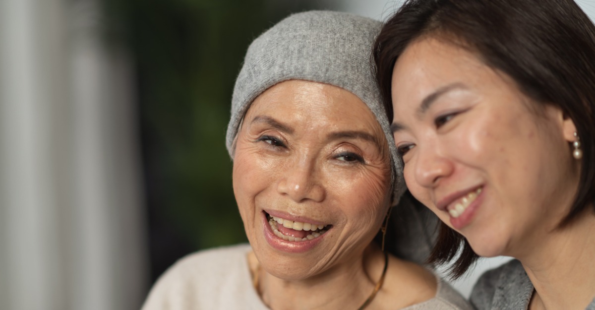 Daughter caring for mother with cancer