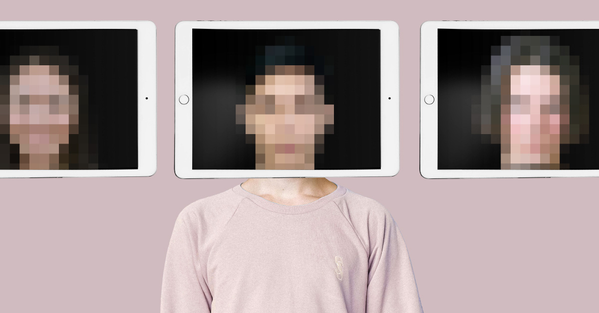 Changing face using AI-generated deepfake technology