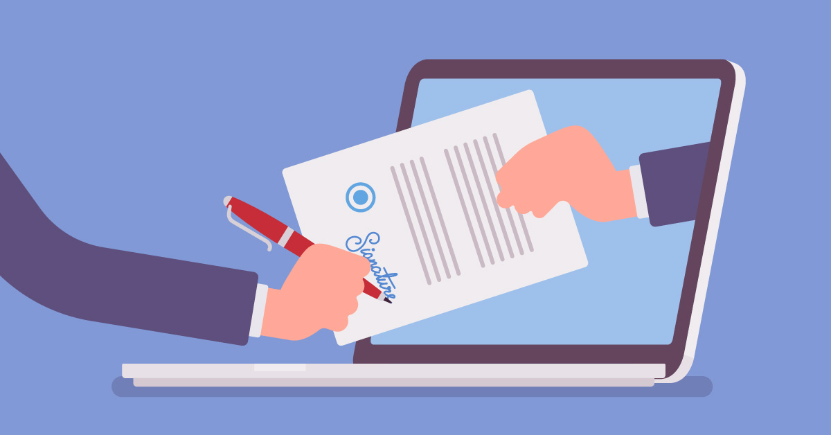 electronic-signature-on-laptop-job-scam