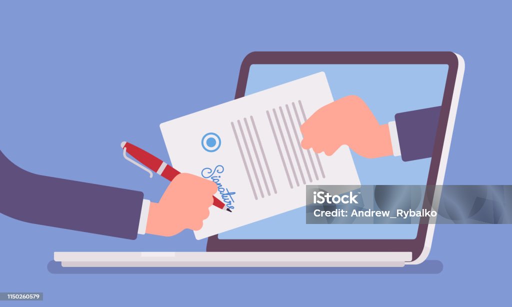 electronic-signature-on-laptop-job-scam