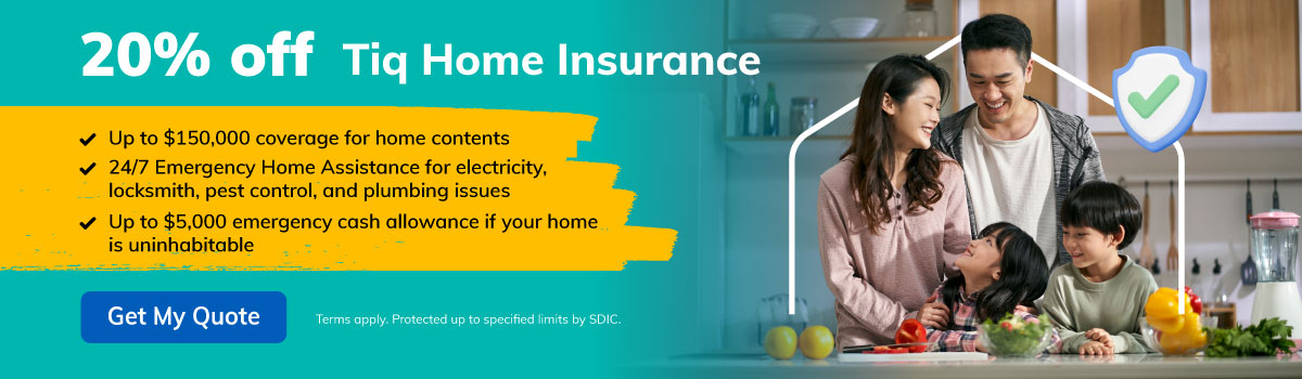 Tiq Home Insurance benefits and promotion