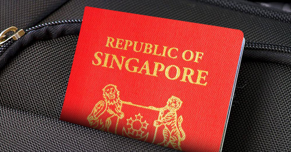 close-up-of-singapore-passport-in-black-suitcase-pocket